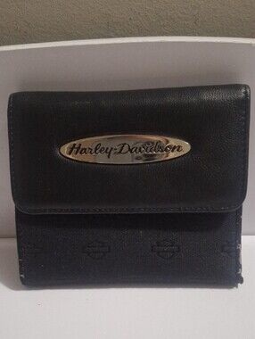 Harley-Davidson Black Bifold Wallet with Metal Logo